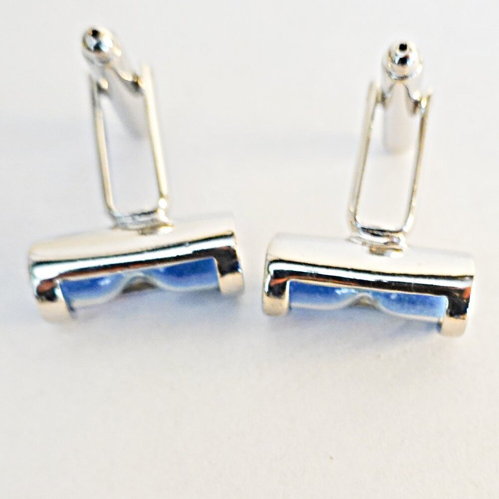 Hour Glass Cufflinks With Blue Sand